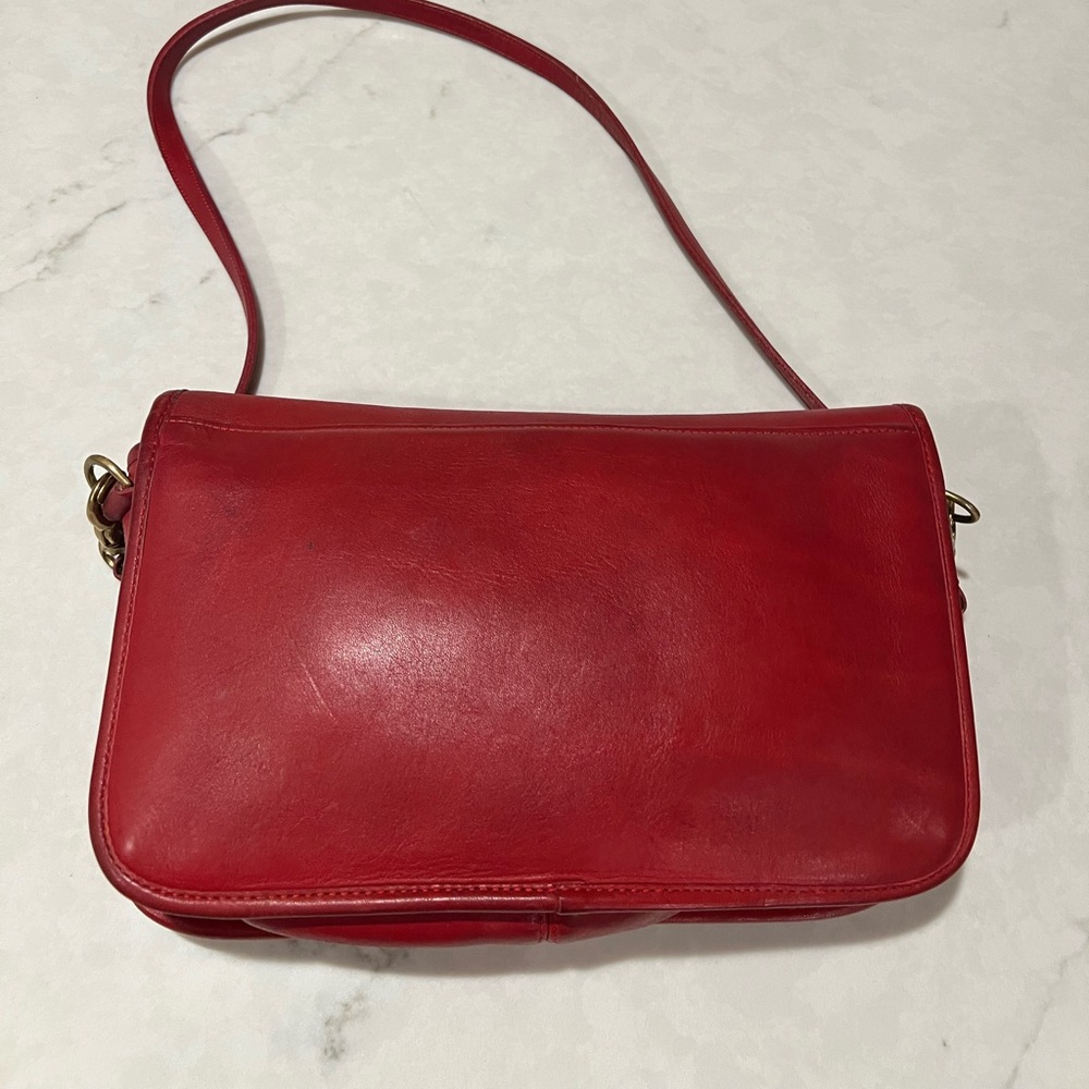 Vintage 1997 Coach Red Leather Convertible Clutch 9635 Bag - Picture 8 of 15
